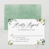 Carte de réponse de mariage à la botanique à l'aqu (Devant / Derrière)