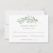 Carte de réponse de mariage à la branche d'olive a (Devant)