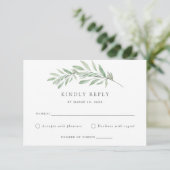 Carte de réponse de mariage à la branche d'olive a (Debout devant)