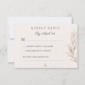 Carte de réponse de mariage à la branche d'olive b (Devant)
