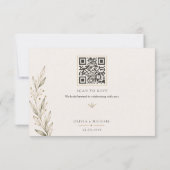 Carte de réponse de mariage à la branche d'olive b (Dos)