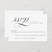 Carte de réponse de mariage à la calligraphie élég (Devant / Derrière)