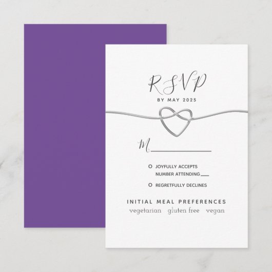 Carte de réponse de mariage à la calligraphie viol (Devant / Derrière)