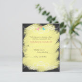 Carte de réponse de mariage à la craie Oiseaux de  (Debout devant)