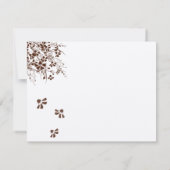 Carte de réponse de mariage à la fleur brune (Dos)