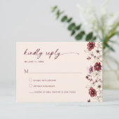 Carte de réponse de mariage à la fleur sauvage de (Debout devant)