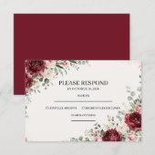 Carte de réponse de mariage à la flore de Bourgogn (Devant / Derrière)