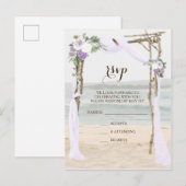 Carte de réponse de mariage à la lavande Beach Arb (Devant / Derrière)