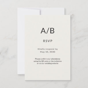 Carte de réponse de mariage à la mairie minimalist