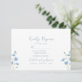 Carte de réponse de mariage à la pervenche fleur s (Debout devant)