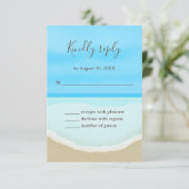 Carte de réponse de mariage à la plage océan aquar (Debout devant)