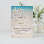 Carte de réponse de mariage à la plage Starfish (Debout devant)