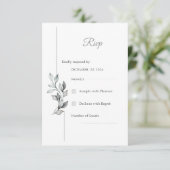 Carte de réponse de mariage à la végétation noir e (Debout devant)