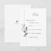 Carte de réponse de mariage à la végétation noir e (Devant / Derrière)