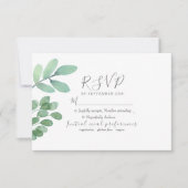 Carte de réponse de mariage à la verdure botanique (Devant)