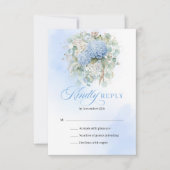 Carte de réponse de mariage à la verdure d'hortens (Devant)