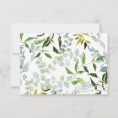 Carte de réponse de mariage à la verdure élégante  (Dos)