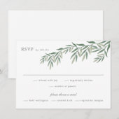 Carte de réponse de mariage à la verdure élégante (Devant / Derrière)