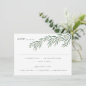 Carte de réponse de mariage à la verdure élégante (Debout devant)