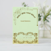 Carte de réponse de mariage à la verdure florale (Debout devant)