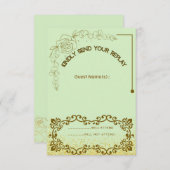 Carte de réponse de mariage à la verdure florale (Devant / Derrière)