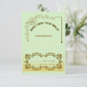 Carte de réponse de mariage à la verdure florale (Debout devant)