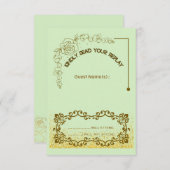 Carte de réponse de mariage à la verdure florale (Devant / Derrière)