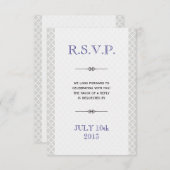 Carte de réponse de mariage à l'ampersand en carre (Devant / Derrière)