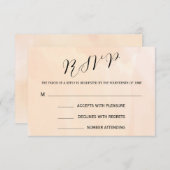 Carte de réponse de mariage à l'aquarelle abricot  (Devant / Derrière)