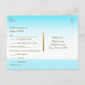 Carte de réponse de mariage à l'aquarelle bleu cla (Dos)