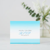 Carte de réponse de mariage à l'aquarelle bleu cla (Debout devant)