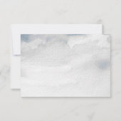 Carte de réponse de mariage à l'aquarelle bleu pou (Dos)