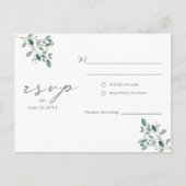 Carte de réponse de mariage à l'aquarelle Eucalypt (Devant)