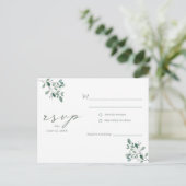 Carte de réponse de mariage à l'aquarelle Eucalypt (Debout devant)