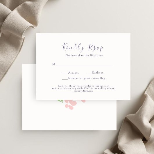 Carte de réponse de mariage à l'aquarelle florale
