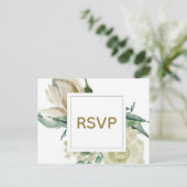 Carte de réponse de mariage à l'aquarelle Rose Bla (Debout devant)