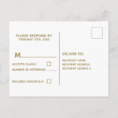 Carte de réponse de mariage à l'aquarelle Rose Ble (Dos)