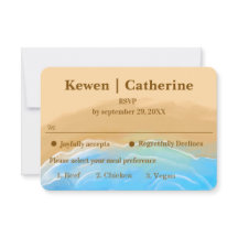 Carte de réponse de mariage à l'aquarelle Sandy Sh