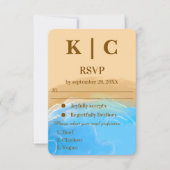 Carte de réponse de mariage à l'aquarelle Sandy Sh (Devant)