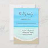Carte de réponse de mariage à l'aquarelle sur l'oc (Devant)
