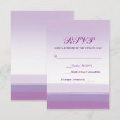 Carte de réponse de mariage à l'aquarelle violet l (Devant / Derrière)