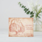Carte de réponse de mariage à l'arbre de saule d'a (Debout devant)