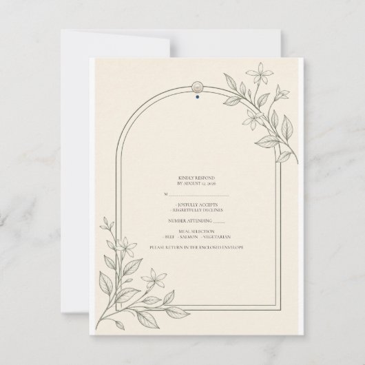 Carte de réponse de mariage à l'arche botanique mo (Devant)