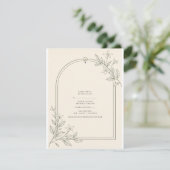 Carte de réponse de mariage à l'arche botanique mo (Debout devant)