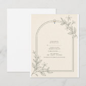 Carte de réponse de mariage à l'arche botanique mo (Devant / Derrière)