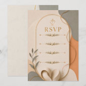 Carte de réponse de mariage à l'arche élégante (Devant / Derrière)