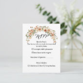 Carte de réponse de mariage à l'arche florale roma (Debout devant)
