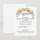 Carte de réponse de mariage à l'arche florale roma (Devant / Derrière)