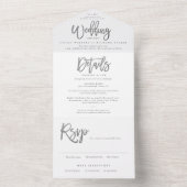 Carte de réponse de mariage à l'écriture argentée  (À l'intérieur)
