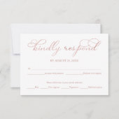 Carte de réponse de mariage à l'écriture calligrap (Devant)